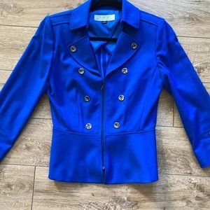Tahari Gorgeous Cobalt Blue Zip up Jacket Size 2